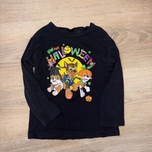 Paw Patrol Kids Black Halloween Long-Sleeve Tee with Colorful Pup Graphic